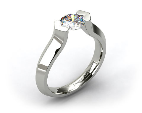 18k White Gold Heart Shaped Tension Set Engagement Ring